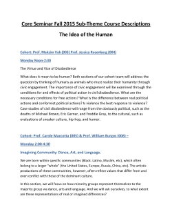 Core Seminar Fall 2015 Sub-Theme Course Descriptions The