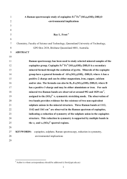 1 A Raman spectroscopic study of copiapites Fe2+Fe3+(SO4)6(OH