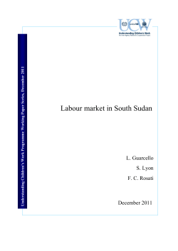 Labour market in South Sudan - Understanding Children Work