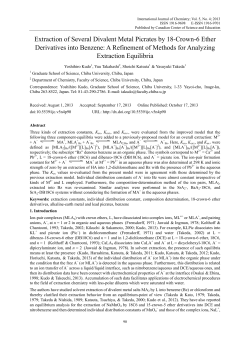 Extraction of Several Divalent Metal Picrates by 18-Crown