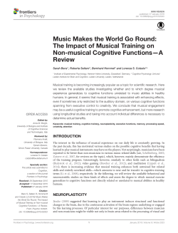 Music Makes the World Go Round: The Impact of Musical Training