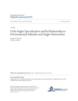 Utah Angler Specialization and Its Relationship to Environmental