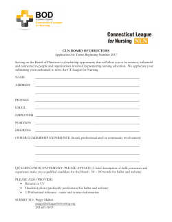 CLN BOARD OF DIRECTORS Application for Terms Beginning