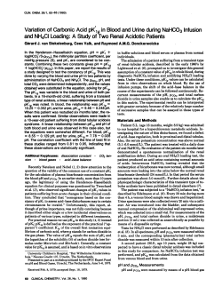 Variation of Carbonic Acid pK`19in Blood and Urine during NaHCO3