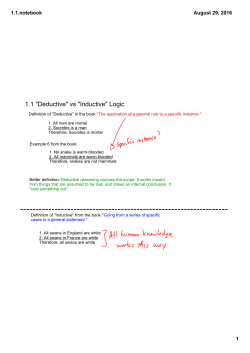 1.1 "Deductive" vs "Inductive" Logic