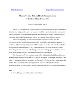 Monroe County, Birth and Death Announcements in the