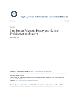 Sino-Iranian Relations: History and Nuclear Proliferation Implications