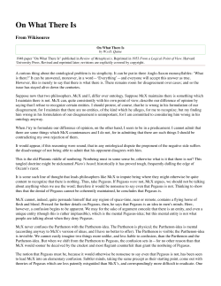 On What There Is - Wikisource - University of San Diego Home Pages