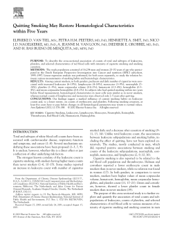 Quitting Smoking May Restore Hematological Characteristics within