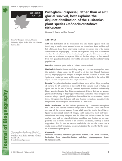 Postglacial dispersal, rather than in situ glacial survival, best