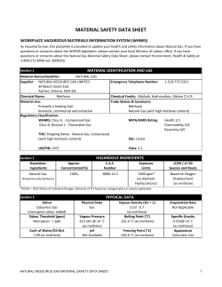 material safety data sheet - Natural Resource Gas Limited