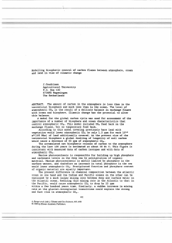 Modelling biospheric control of carbon fluxes between atmosphere