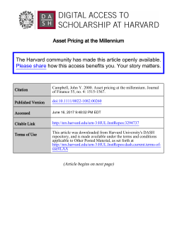 Asset Pricing at the Millennium The Harvard community has made