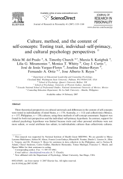 Culture, method, and the content of self