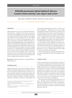 Klebsiella pneumoniae Spinal Epidural Abscess treated