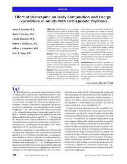 Effect of Olanzapine on Body Composition and Energy Expenditure