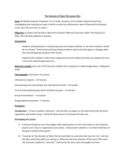 The Outcasts of Poker Flat Lesson Plan Goal: WI Model Academic