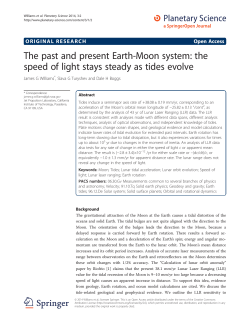 The past and present Earth-Moon system: the speed of light stays