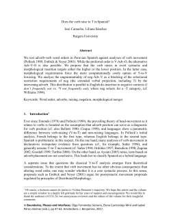 Does the verb raise to T in Spanish?