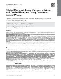 Clinical Characteristics and Outcomes of Patients with Cerebral