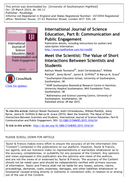 Meet the Scientist: The Value of Short Interactions Between