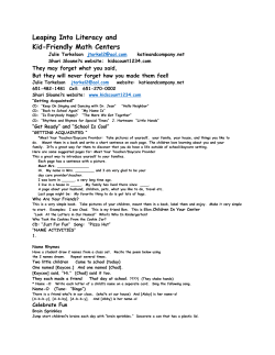 Leaping Into Literacy and Kid-Friendly Math Centers - UW