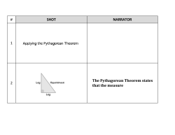 # SHOT NARRATOR 1 2 The Pythagorean Theorem states that the