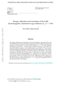 Energy calibration and resolution of the CMS