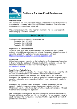 Guidance for New Food Businesses