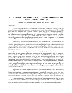 a preliminary archaeological context for greenville county, south