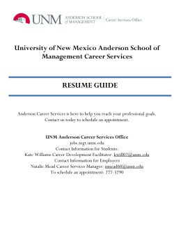 resume guide - Anderson Career Services