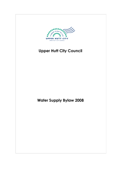 Upper Hutt City Council Water Supply Bylaw 2008
