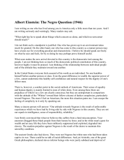Albert Einstein: The Negro Question (1946)