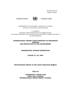 Environment Issues in the Latin American Region