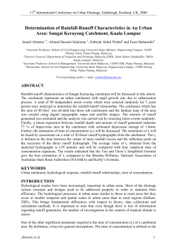 Determination of Rainfall-Runoff Characteristics in An Urban Area