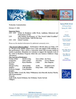 2/19 Artists In Residence (AIR) Week, Auditions, Rehearsal and