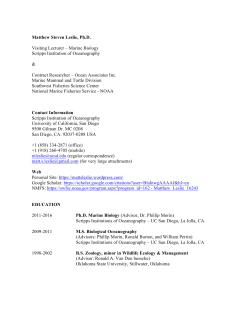 Matthew Steven Leslie, Ph.D. Visiting Lecturer &ndash; Marine Biology