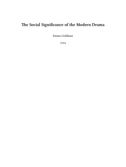 Social Significance of the Modern Drama