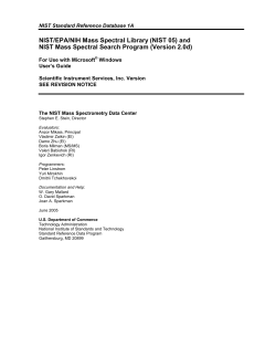 NIST/EPA/NIH Mass Spectral Library (NIST 05) and Search Program