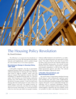 The Housing Policy Revolution