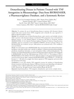 Demyelinating Disease in Patients Treated with TNF