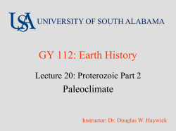 GY 112: Earth History - University of South Alabama