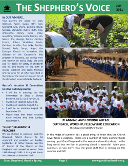 July 2011 Shepherd`s Voice Newsletter