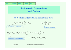 Bolometric Corrections and Colors