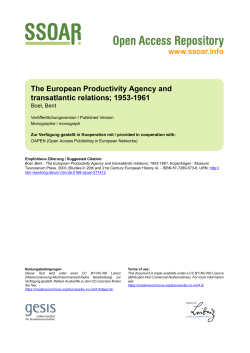 The European Productivity Agency and transatlantic relations