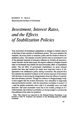 Investment, Interest Rates, and the Effects of Stabilization Policies