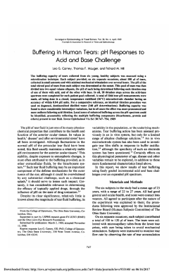 Buffering in human tears: pH responses to acid and base