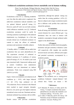 Unilateral exoskeleton assistance lowers metabolic cost in