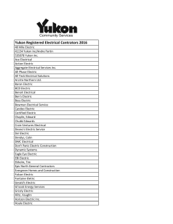 Yukon Registered Electrical Contrators 2016