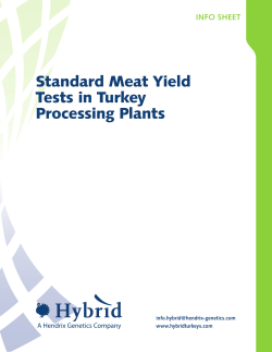 11HY017 Standard Meat Yield Tests in Turkey Processing
